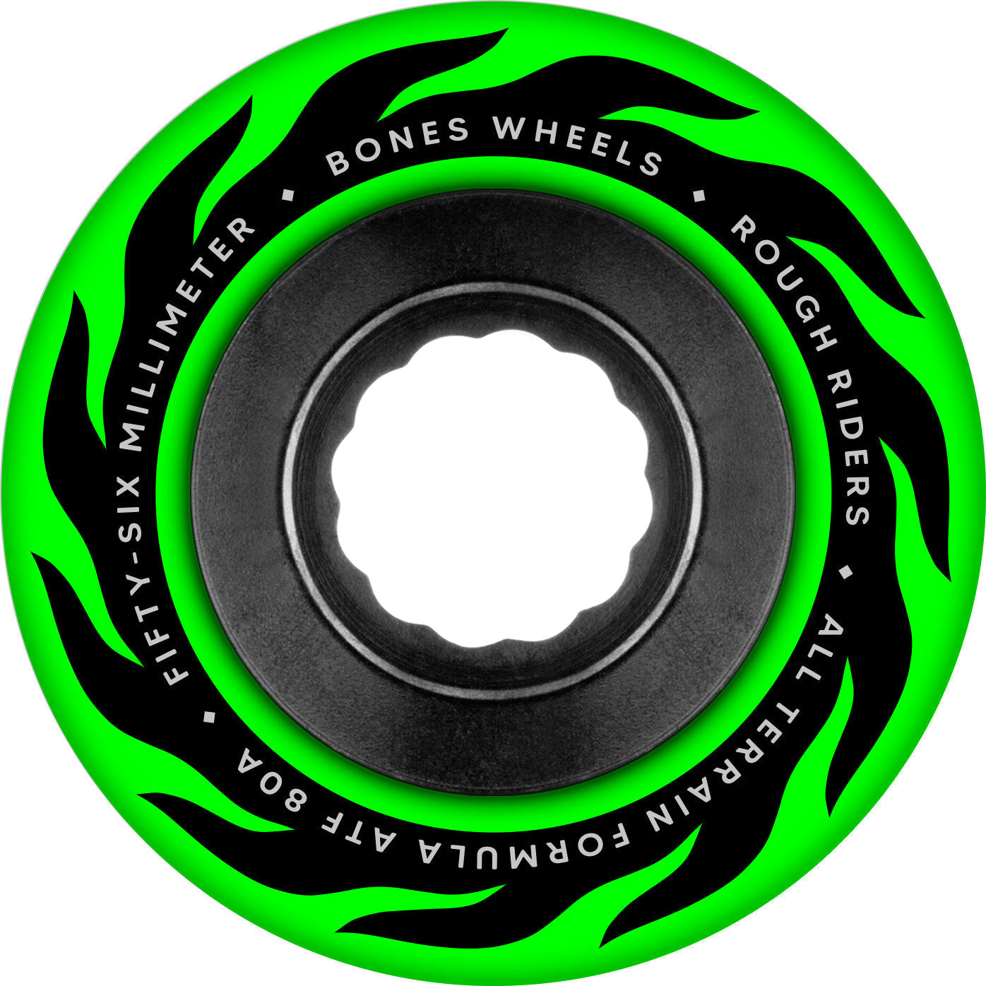 Bones ATF Rough Rider Eternal Flame 56mm 80a Wheels - Green (Set of 4)