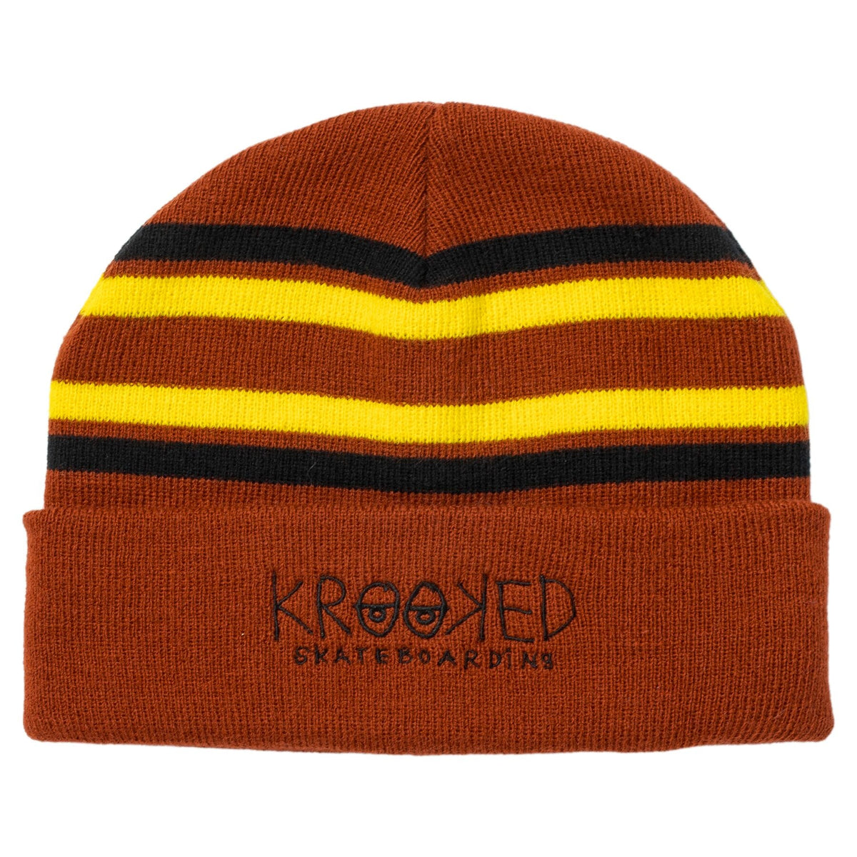 Krooked Eyes Dark Red Cuff Beanie