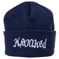 Krooked Double Ok Script Navy Cuff Beanie