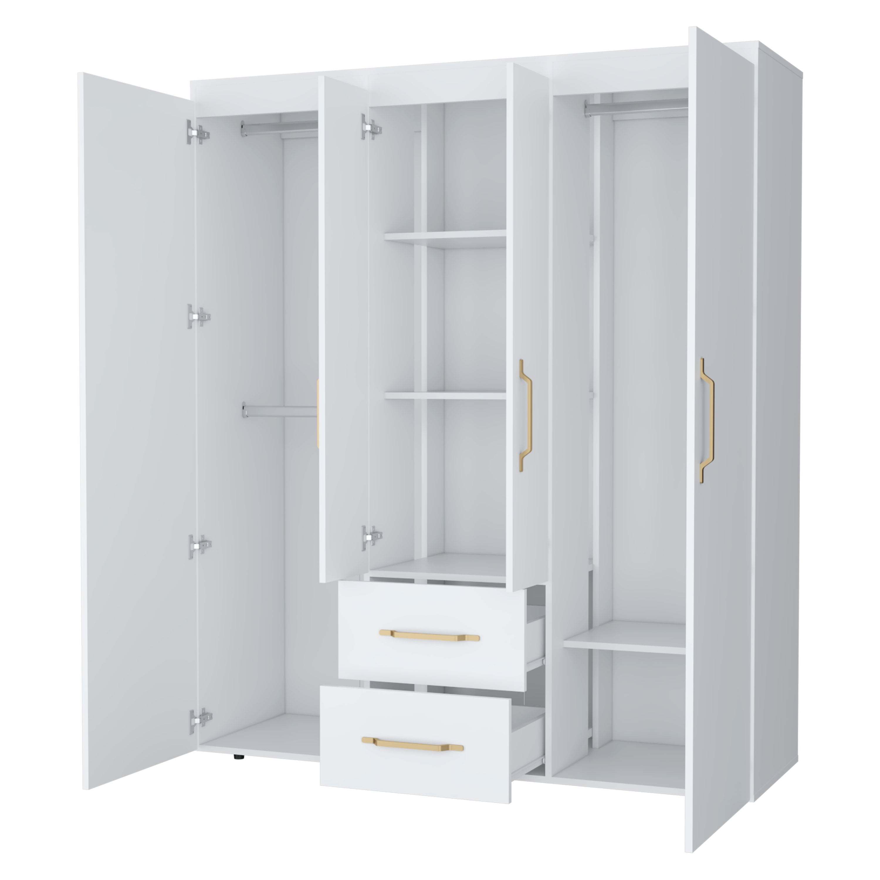 White All-In-One 2-Door Armoire