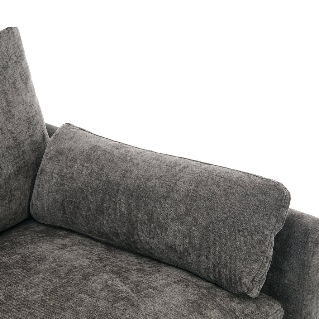 Cozy Upholstered Sofa Set Oversized Comfy Cloud Sofa Double Cushion Sofa Group Plush Cushion Sofa Couch for Living Room, Grey