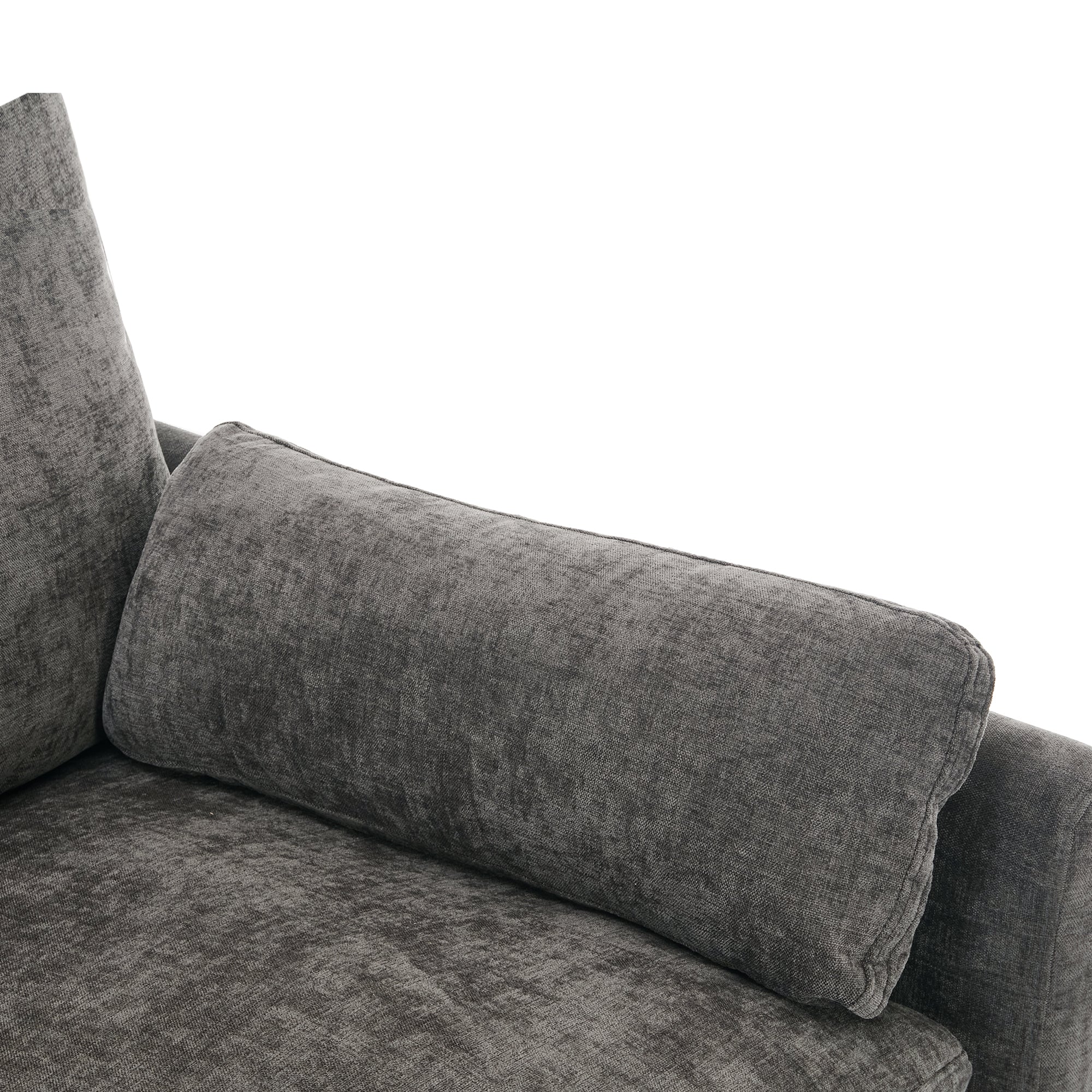 Cozy Upholstered Sofa Set Oversized Comfy Cloud Sofa Double Cushion Sofa Group Plush Cushion Sofa Couch for Living Room, Grey