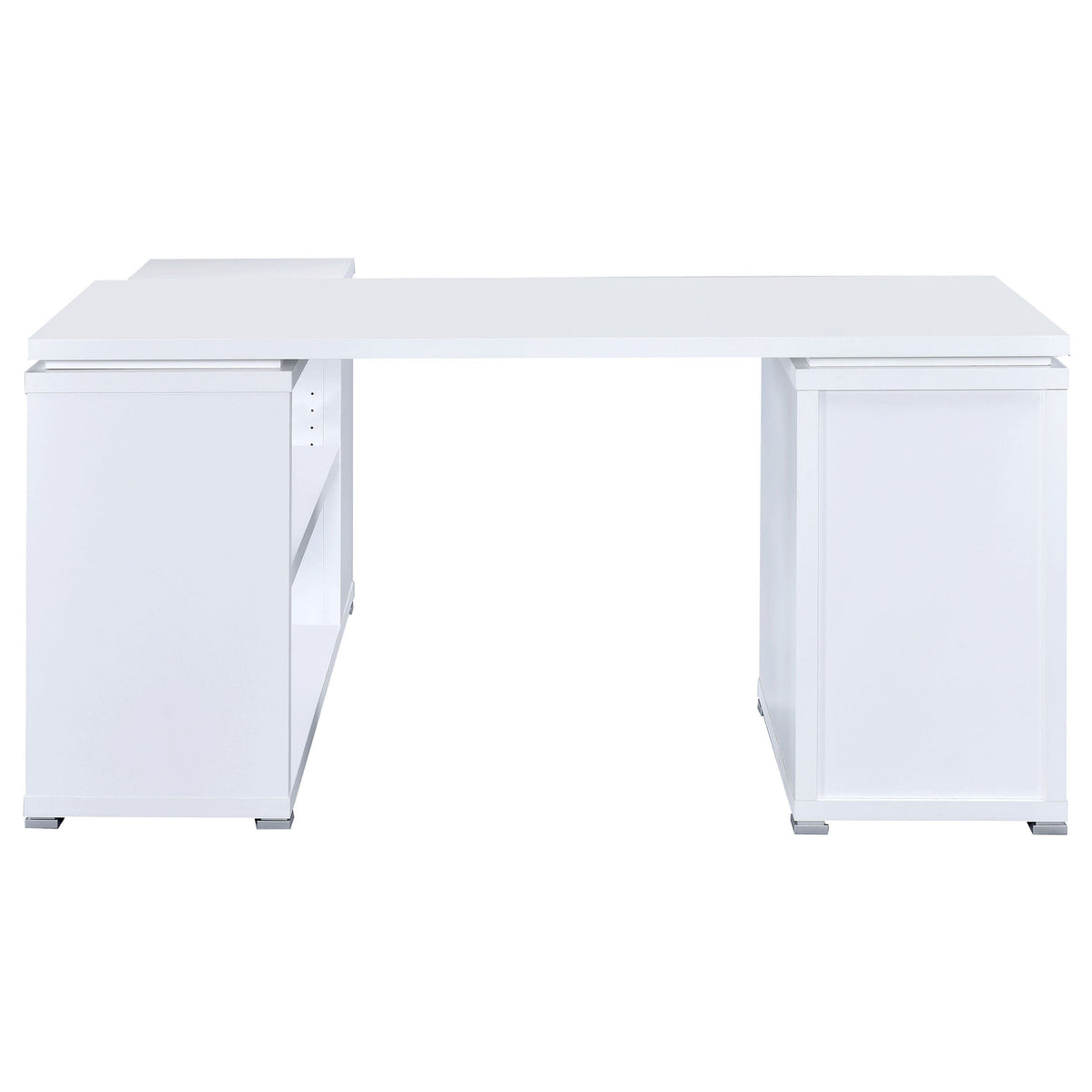 Tona White Driftwood 3-Drawer L-Shape Computer Desk
