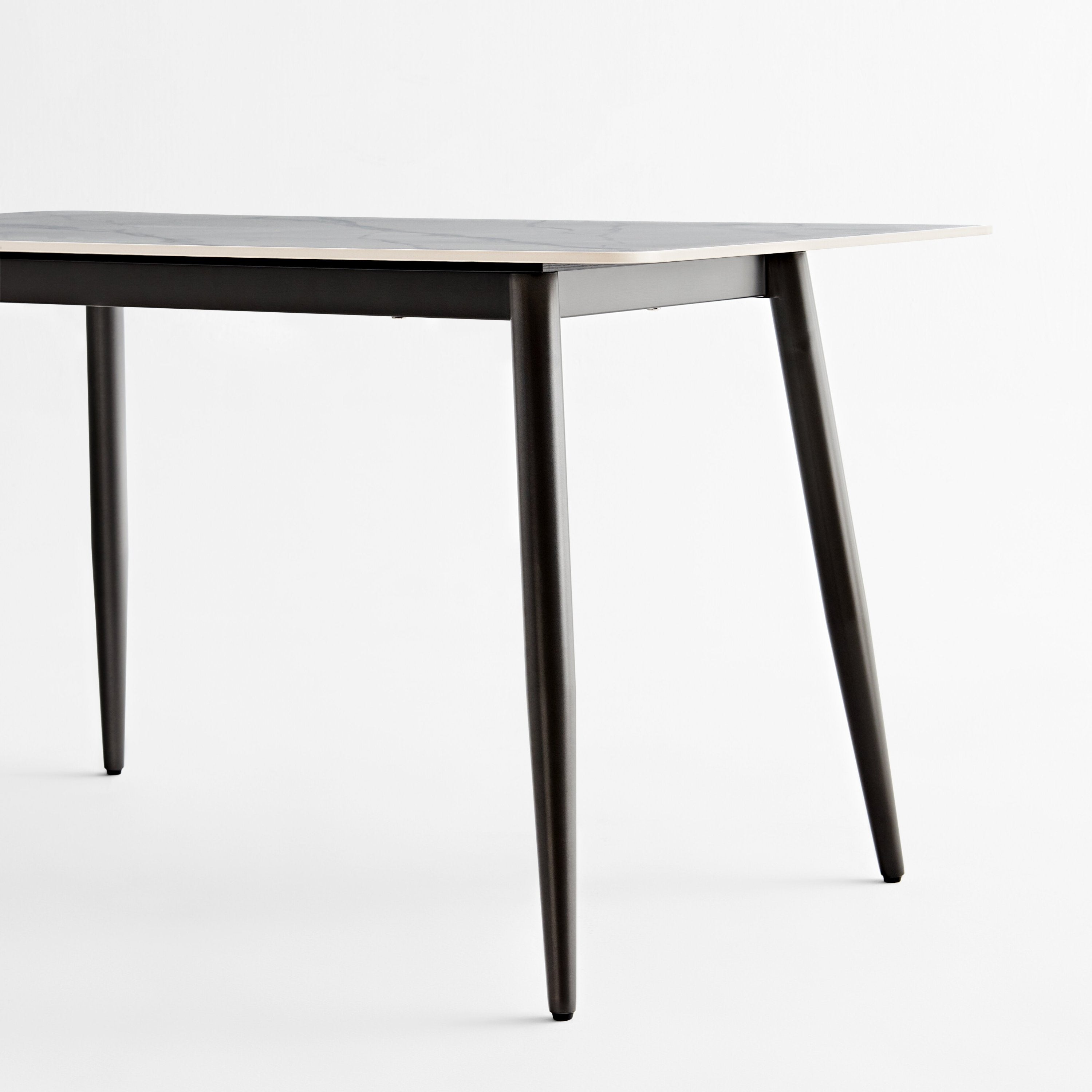 Large Rectangular Table with Strong Metal Base Modern Stone Dining Table For Kitchen 1.6m