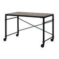 Rectangular Wooden Table Top Writing Desk, Rustic Oak and Black