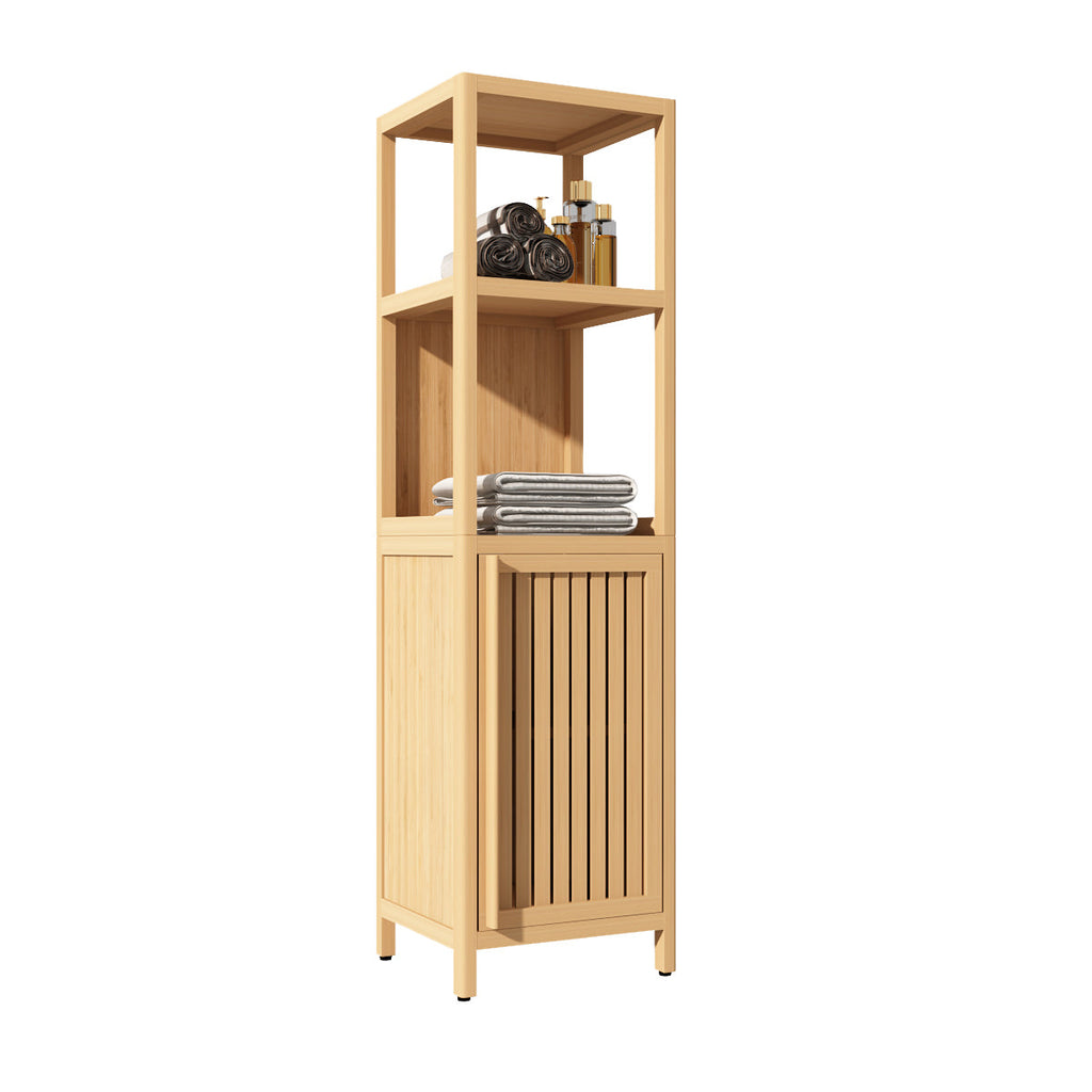 Large capacity multifunctional bamboo storage cabinet furniture for bathroom and living room
