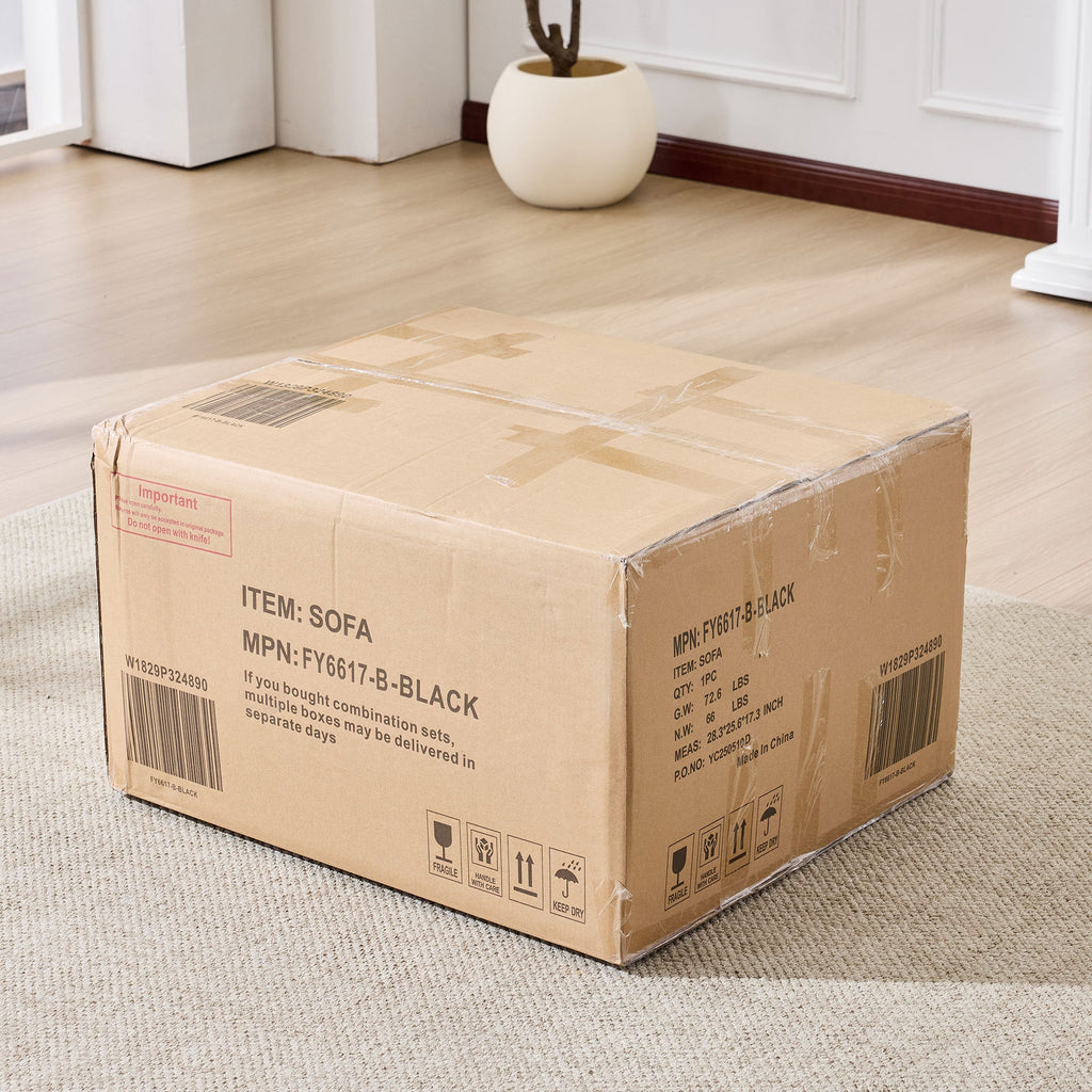 99*69' Modular Sectional Living Room Sofa Set, Modern Minimalist Style Couch, Upholstered Sleeper Sofa for Living Room, Bedroom, 2 PC Free Combination, Installation-free Sofa, L-Shape, Black