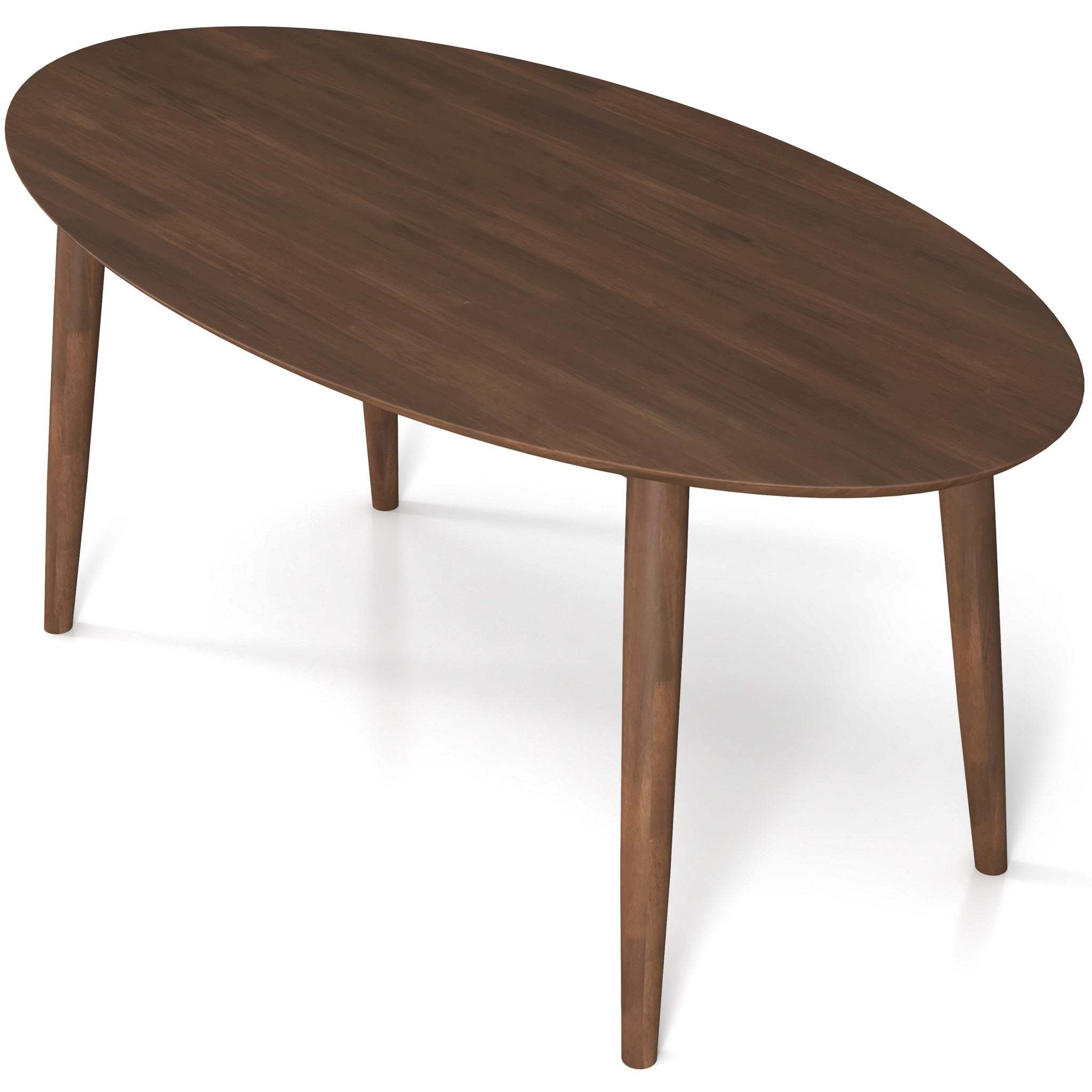Ada Mid Century Modern Solid Wood Walnut Oval Dining Table for Dining Room or Kitchen 29.5'H x 35.4'D x 66.9'W Kitchen Dining Room Dinner Pedestal Table,Space Saving Wood Kitchen & Dining Room