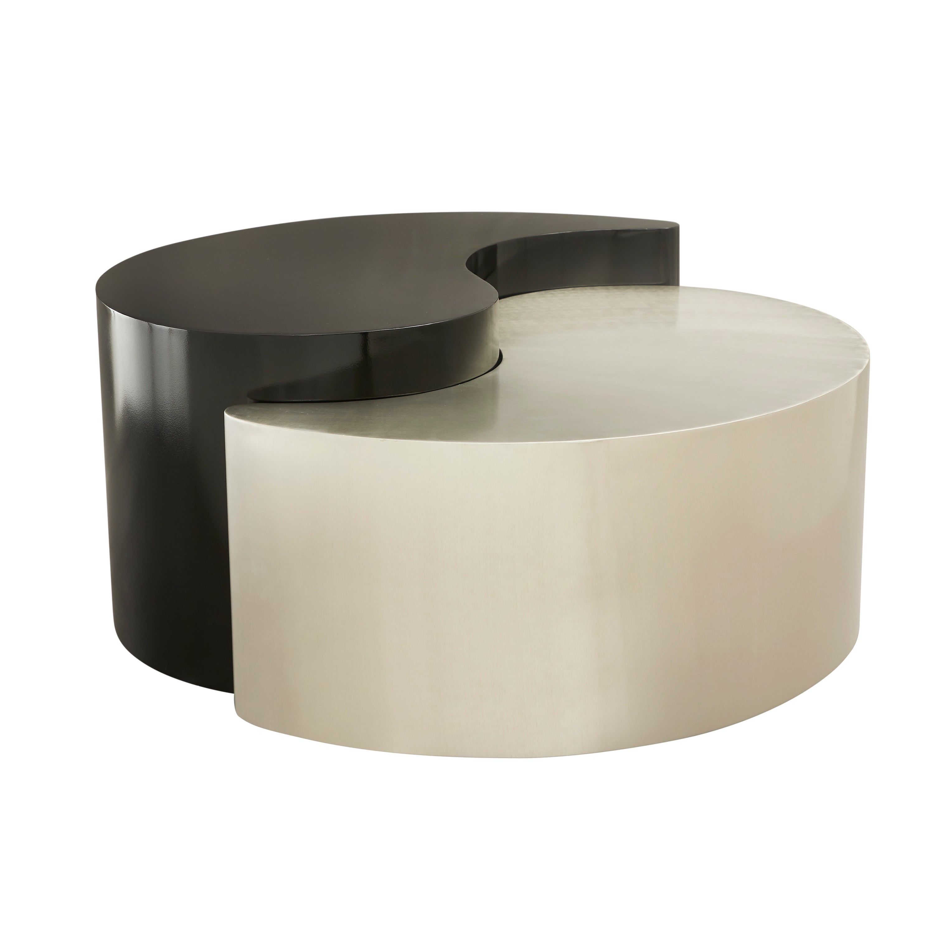 Modern & Contemporary Style Coffee Table Made with Iron Sheet Frame in Black & Silver