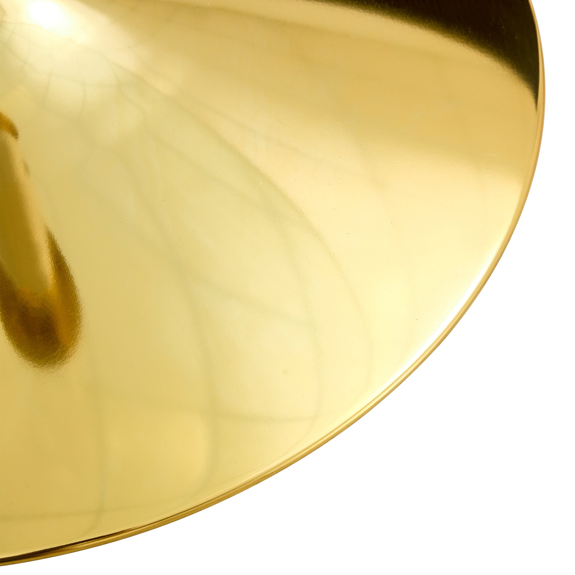 A 35-inch diameter glass top and a modern, minimalist round dining table with gold metal legs. Ideal for dining rooms, living rooms and meeting rooms.W1151P263755