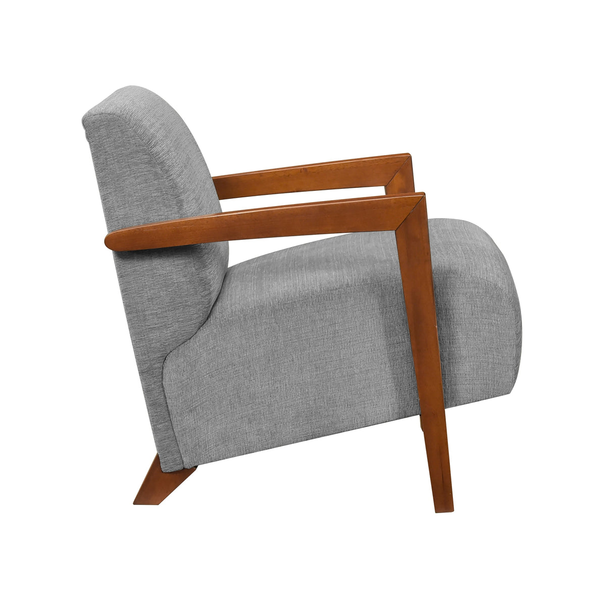 Ultra-Modern Accent Chair Gray Fabric Foam Seat Cushion Solid Wood Luxury Living Room Furniture 1pc