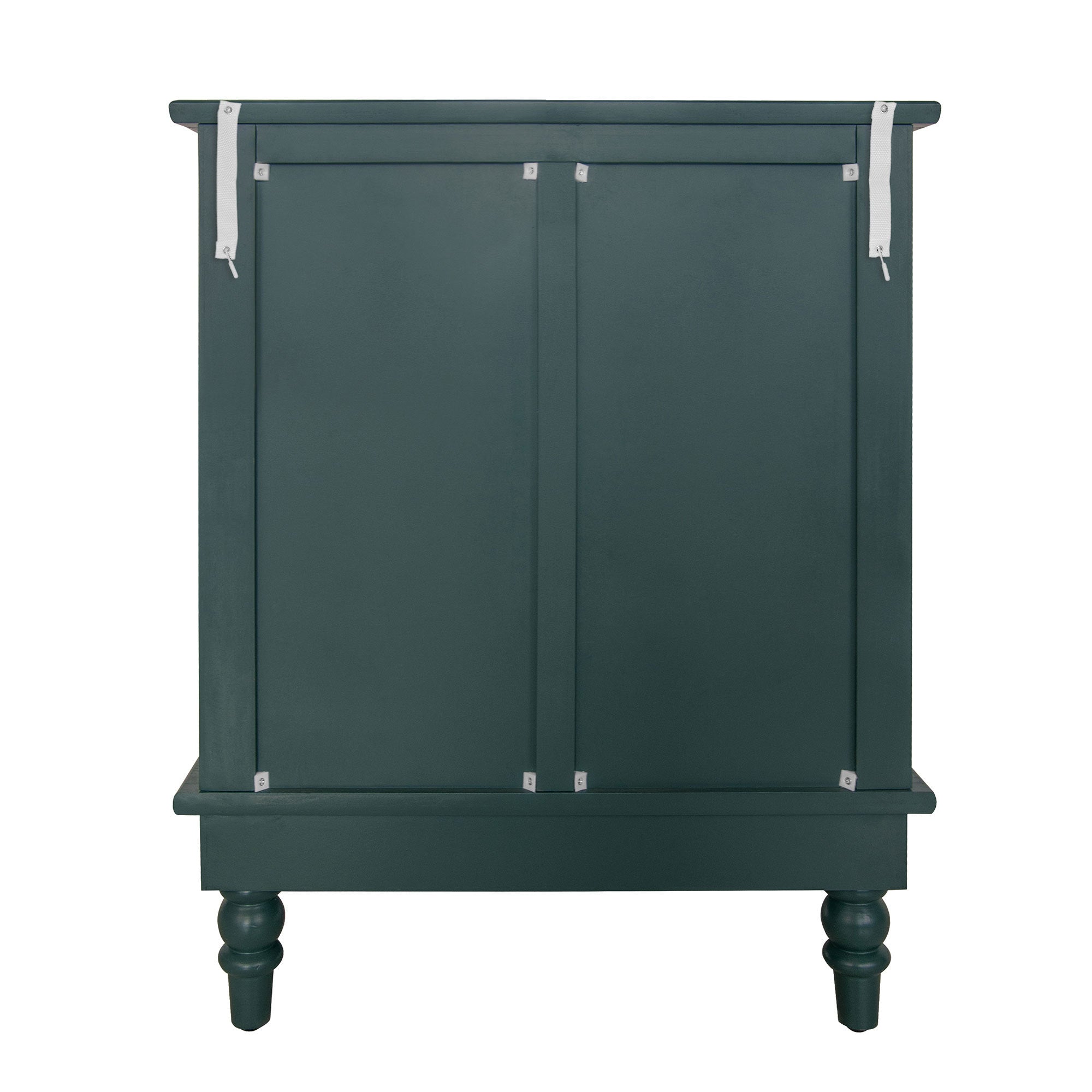 Blackish Green Hollow-Carved 3-Drawer Dresser with Metal Handles, MDF Storage Chest for Living Room or Bedroom