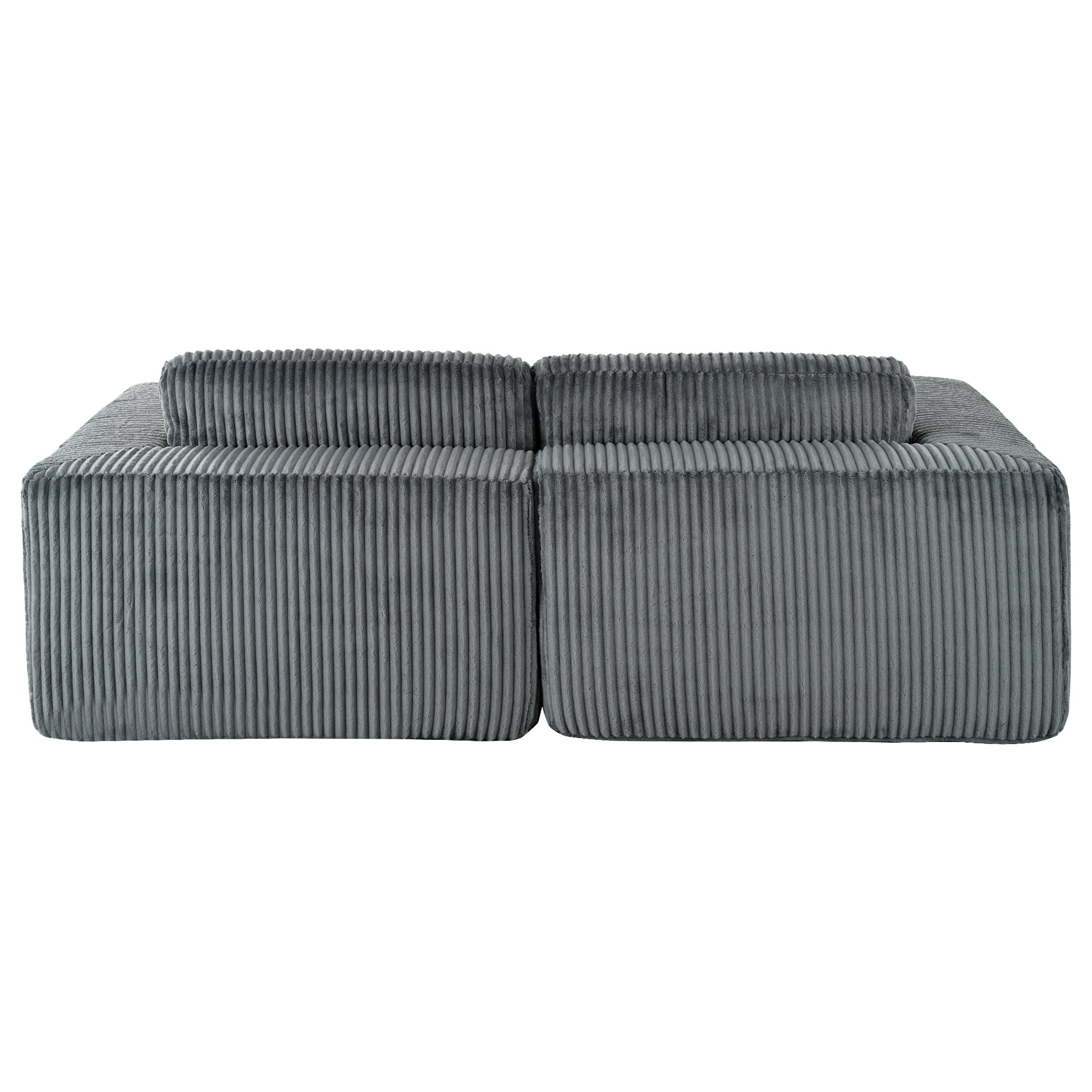 U_Style Corduroy Double Sofa Bed with 2 Pillows, Perfect for Living Rooms, Apartments, Offices