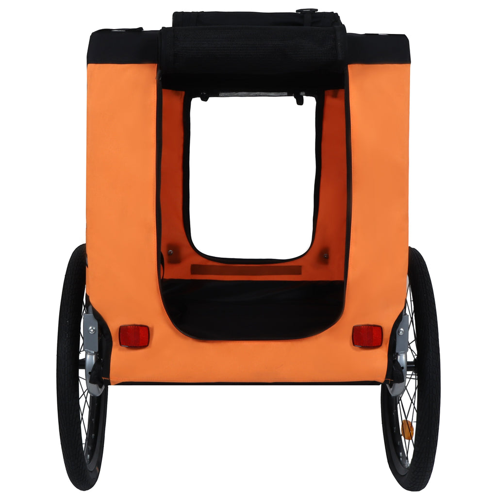 Large Folding Bike Trailer for Dogs – 66LB Capacity All-Terrain Pet Carrier, Durable Steel Frame for Cycling, Jogging, Camping & Outdoor Adventures, Black-Orange