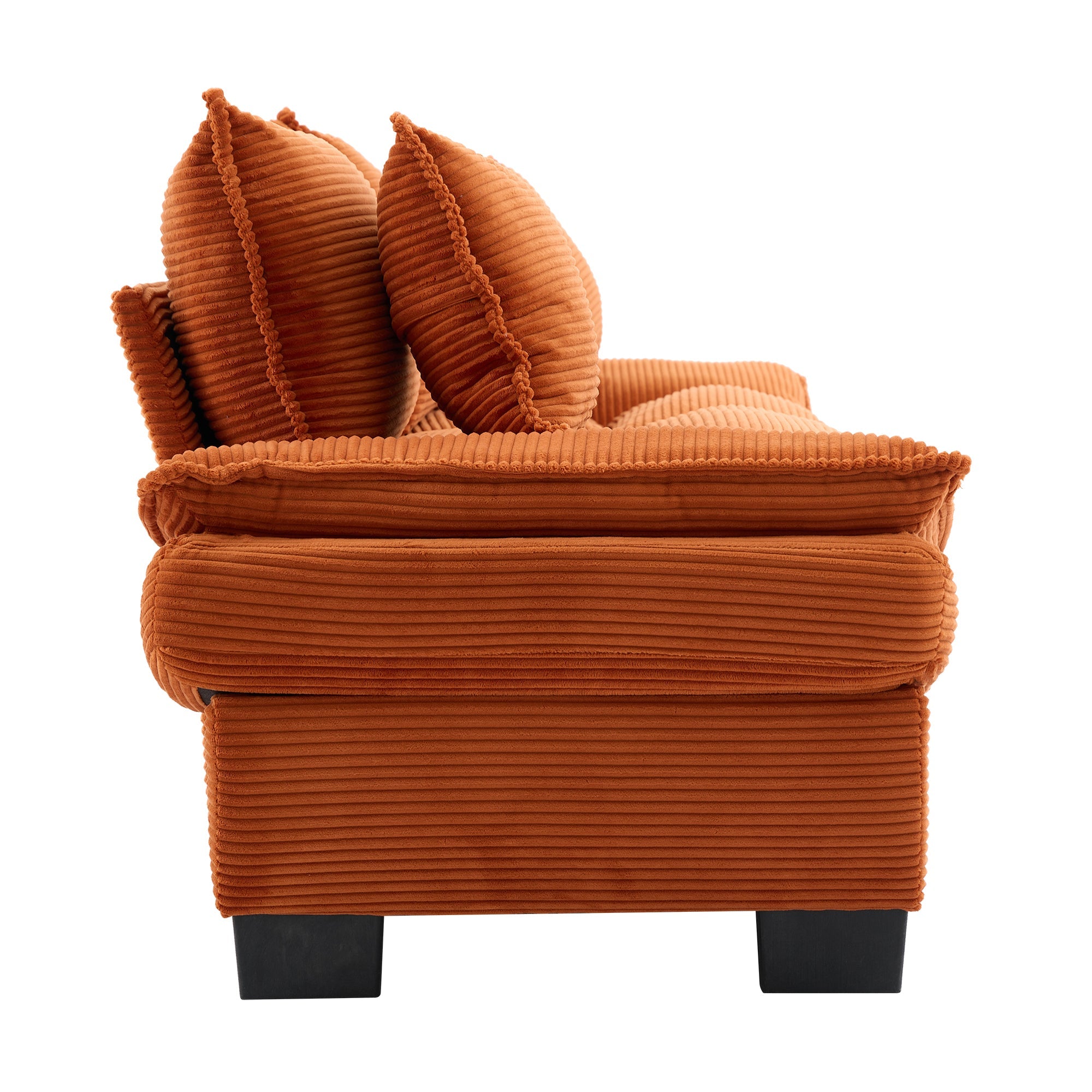 Corduroy Sofa Sleeper Couch Loveseat Sofa with Pillows Comfy Upholstered Deep Seat Sofa for Bedroom,Living Room,Apartment,Office,Dorm-Orange Corduroy