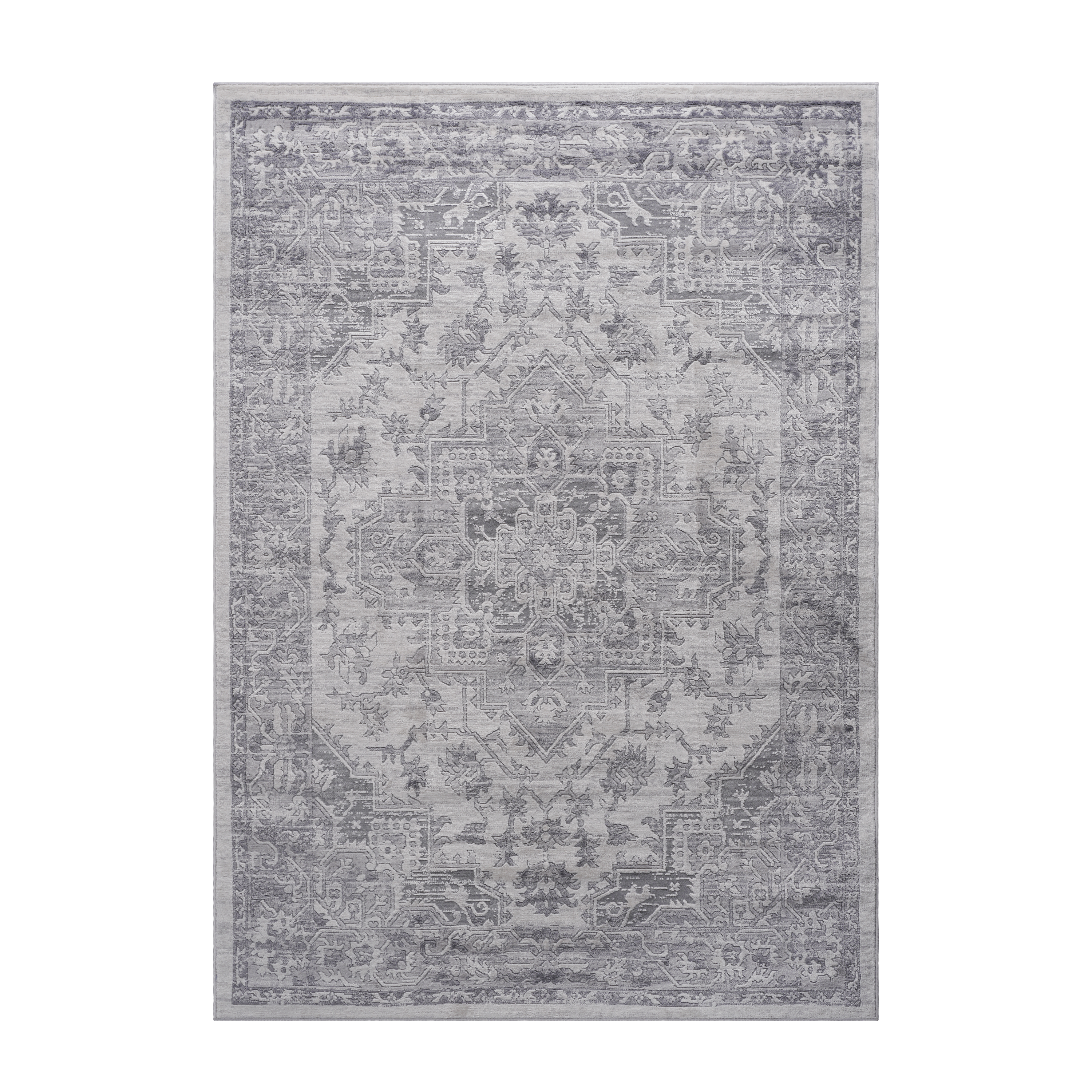 NAAR MARFI Collection 2X3 Silver / Oriental Doormat Rug