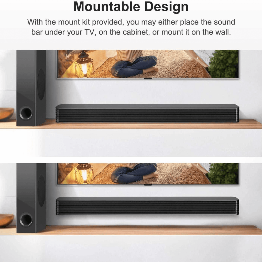 Norcent KB2020 Black Mamba Series 25" 120W Bluetooth Sound Bar with Sub-Woofer