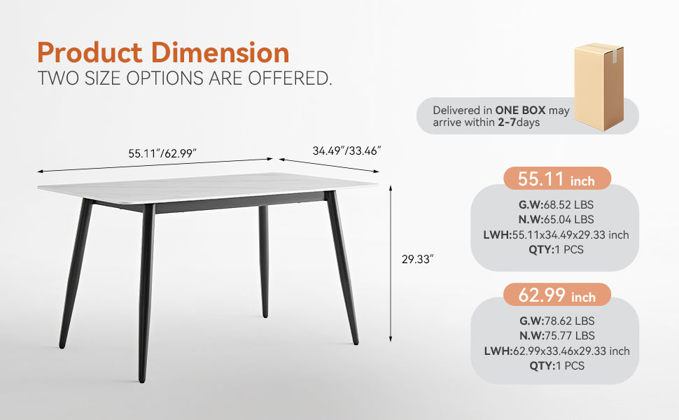 Large Rectangular Table with Strong Metal Base Modern Stone Dining Table For Kitchen 1.6m