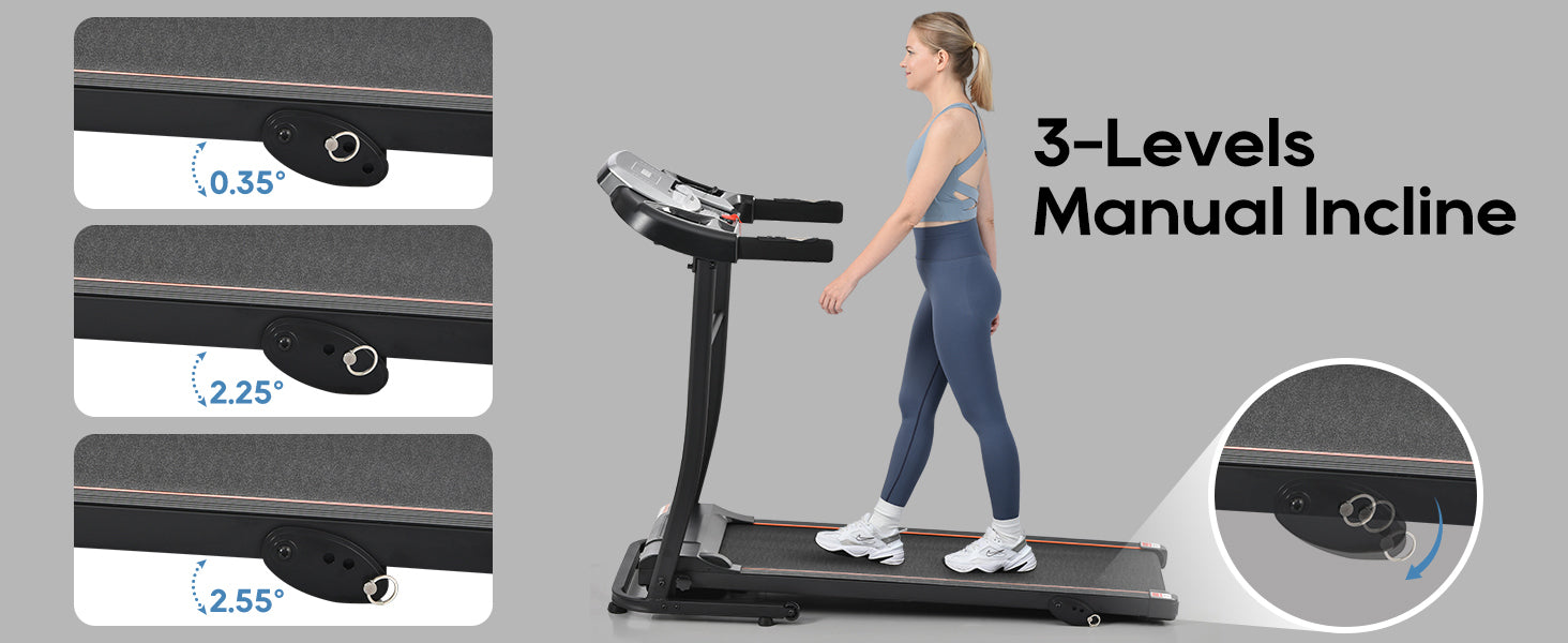 Treadmills for Home, Folding Treadmill with Incline and Heart Rate Sensor, 2.5HP Quiet Brushless with USB Charge Station, Small Space Portable Running Walking Machine, 300lbs Weight Capacity