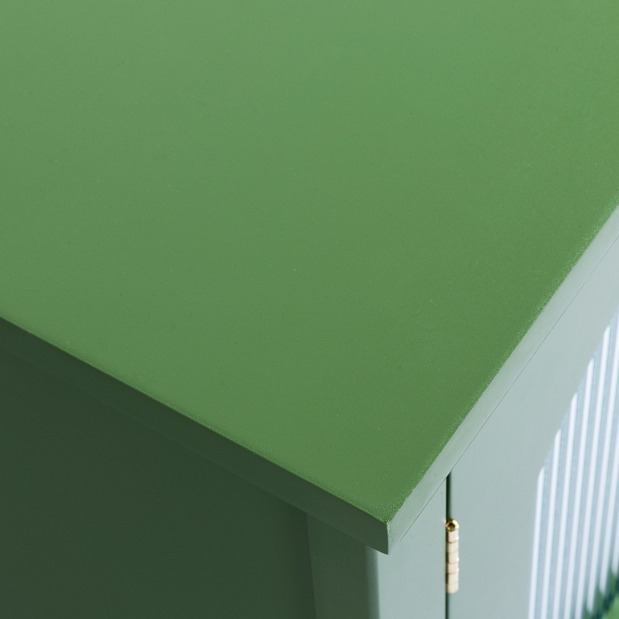 Stylish Antique Green TV Cabinet with Solid Wood Frame and Changhong Glass Door, 71-inch