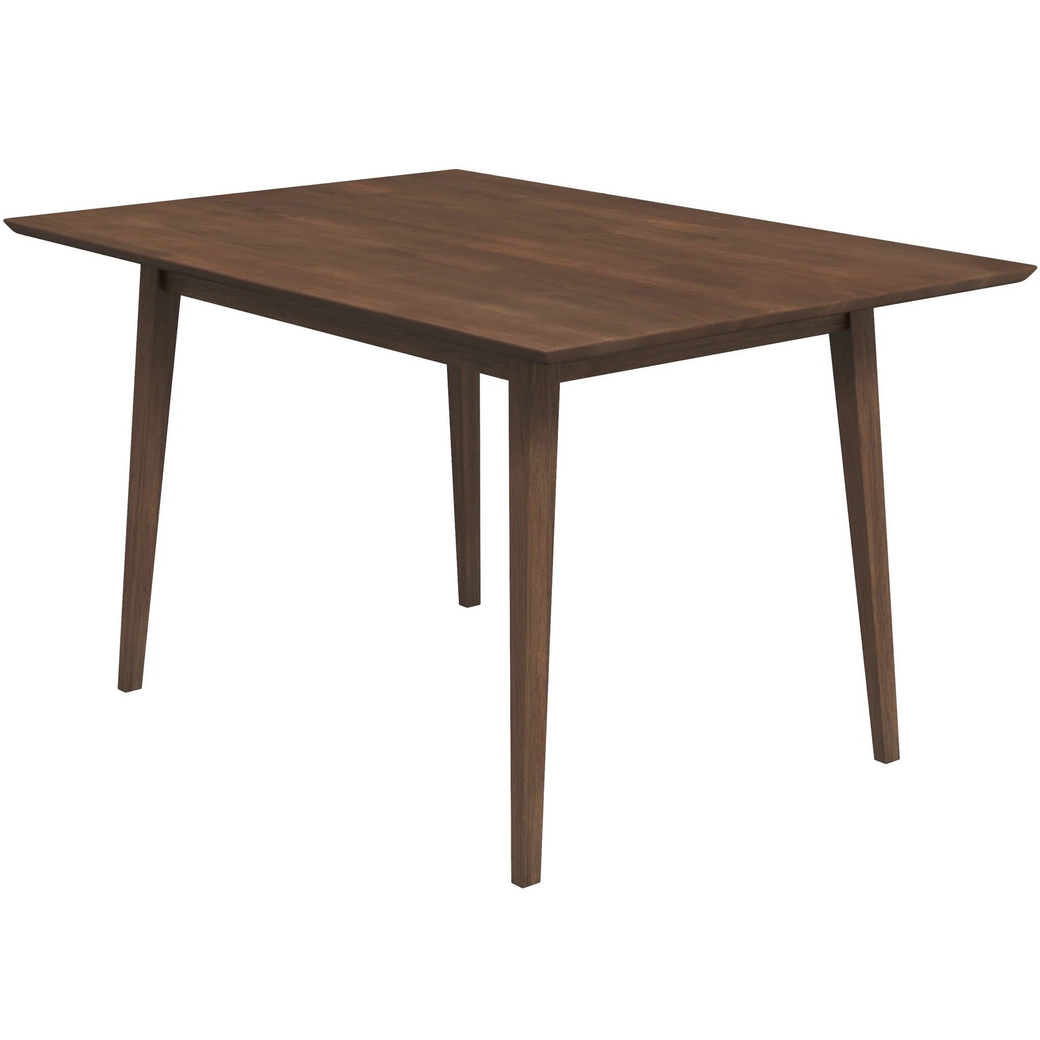Mary Modern Style Solid Wood Rectangular Dining Kitchen Table Brown Finish Beveled Edges