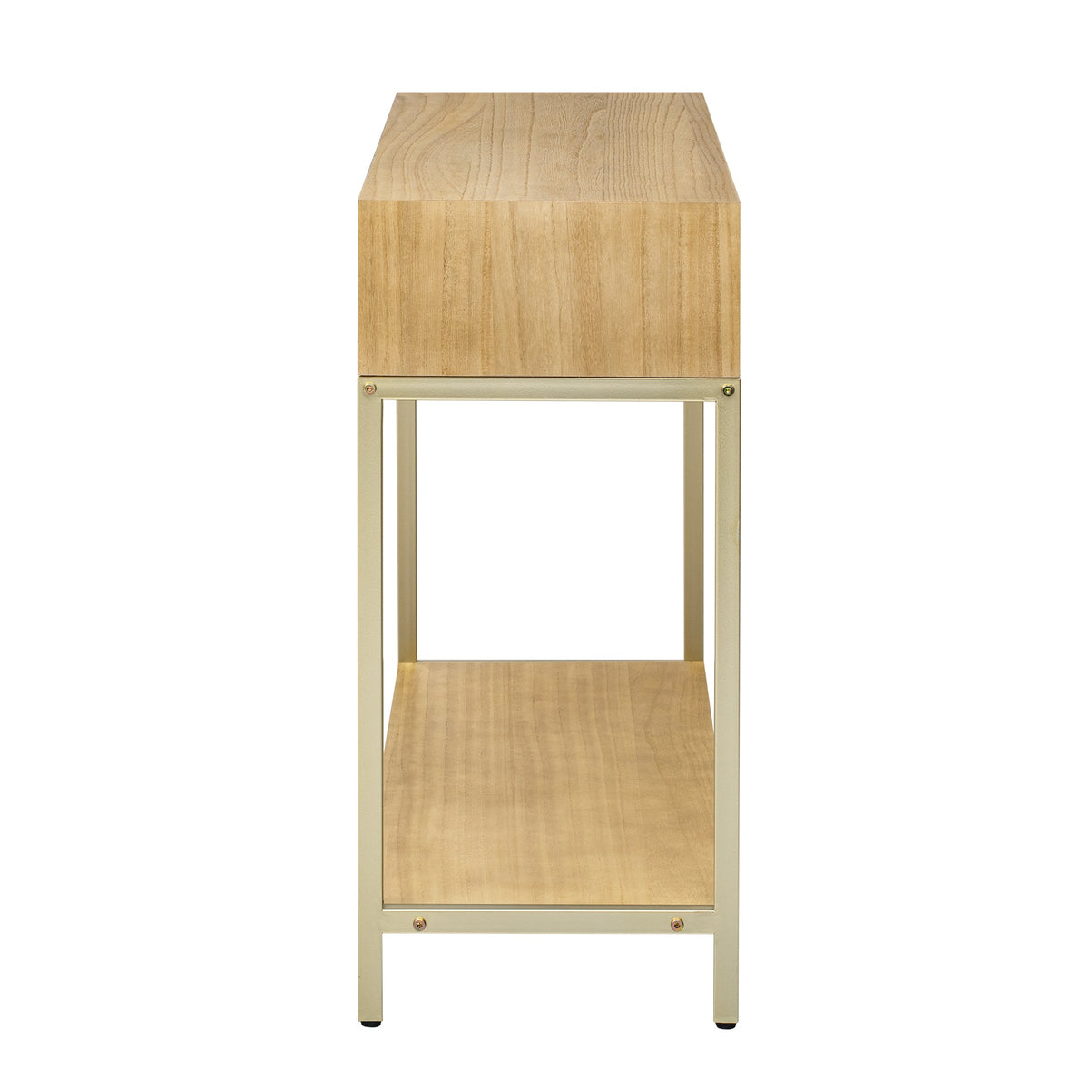 TREXM Entryway Table, Console Table with Two Drawers, Retro Hallway Table with Striking Geometric Design for Entryway and Living Room (Natural)