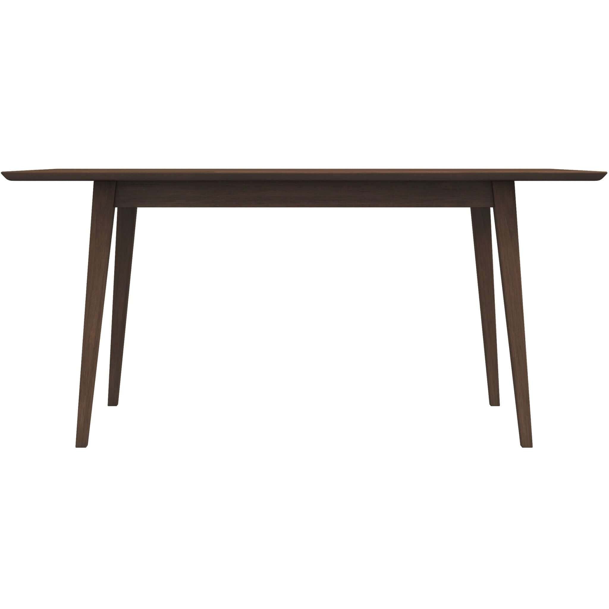 Mary Modern Style Solid Wood Rectangular Dining Kitchen Table Brown Finish Beveled Edges