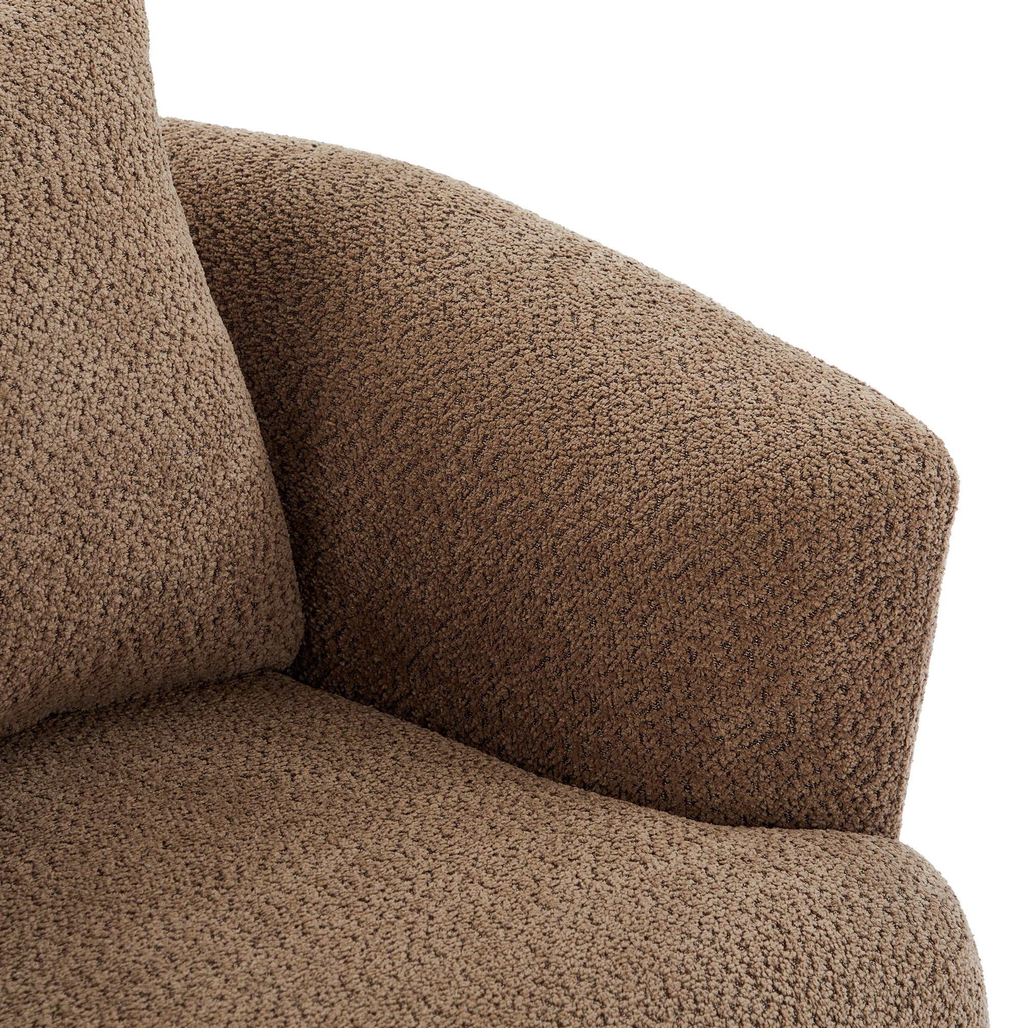 Chenille Upholstered 360° Swivel Chair with Throw Pillow, Dark Brown, 38.2' Accent Chair Sofa for Living Room and Office