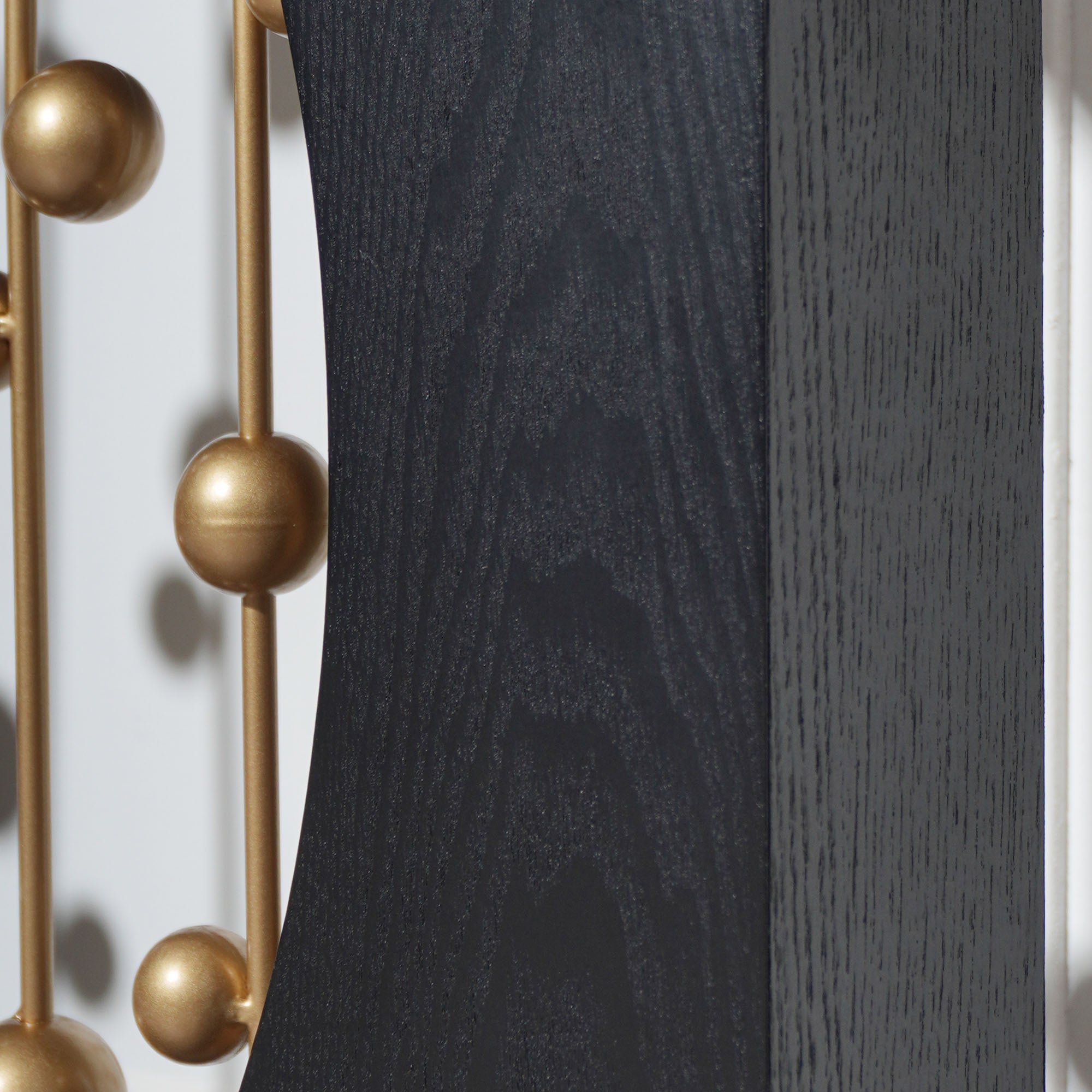 Modern Black Console Table with Gold Accent, Decorative Entryway Table,56in Wood Console Table, Narrow Sofa Table for Entrance, Living Room, Hallway