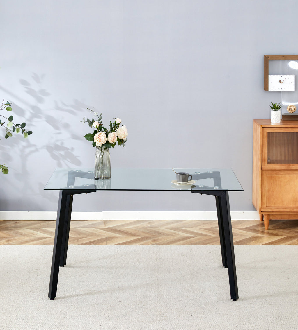 Glass Dining Table  Transparent, 130*80* 8MM