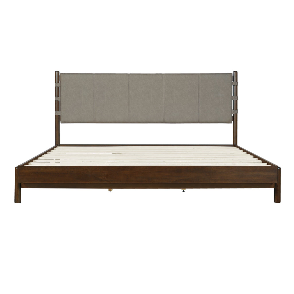 Modern King Bed Frame Set with 2 Nightstands, Light Gray Wood Platform Bed with Headboard and Matching Bedside Tables for Bedroom