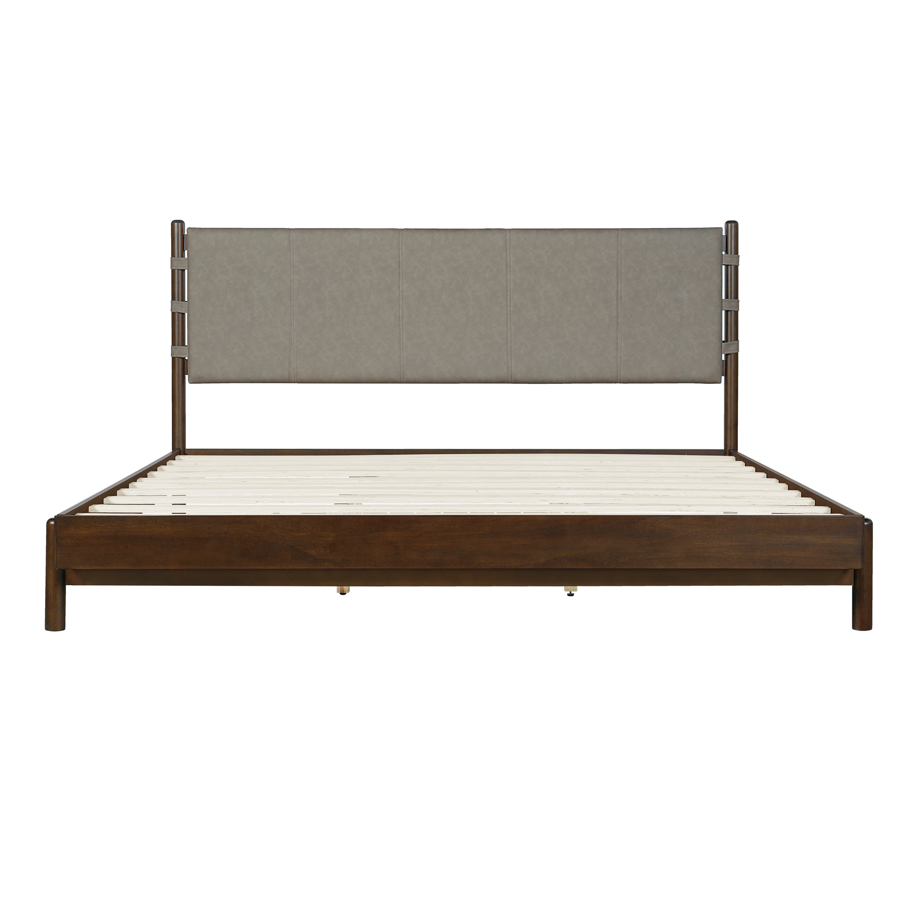Modern King Bed Frame Set with 2 Nightstands, Light Gray Wood Platform Bed with Headboard and Matching Bedside Tables for Bedroom