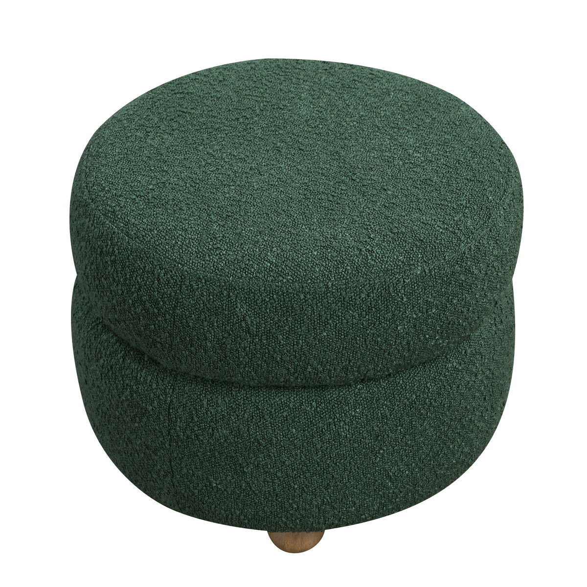 Modern Contemporary Swivel Chair with Ottoman Green Boucle Fabric Upholstery Solid Wood Living Room Furniture