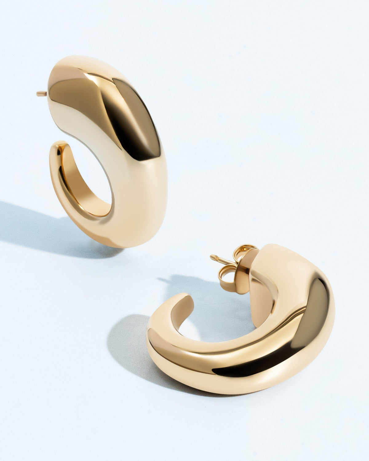 Camila Chunky Sculptural Gold Open Hoop Earrings