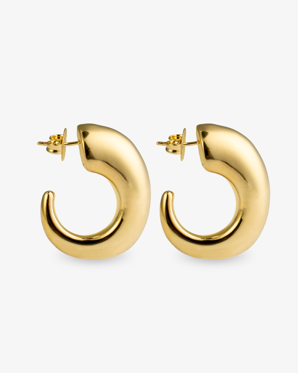 Camila Chunky Sculptural Gold Open Hoop Earrings