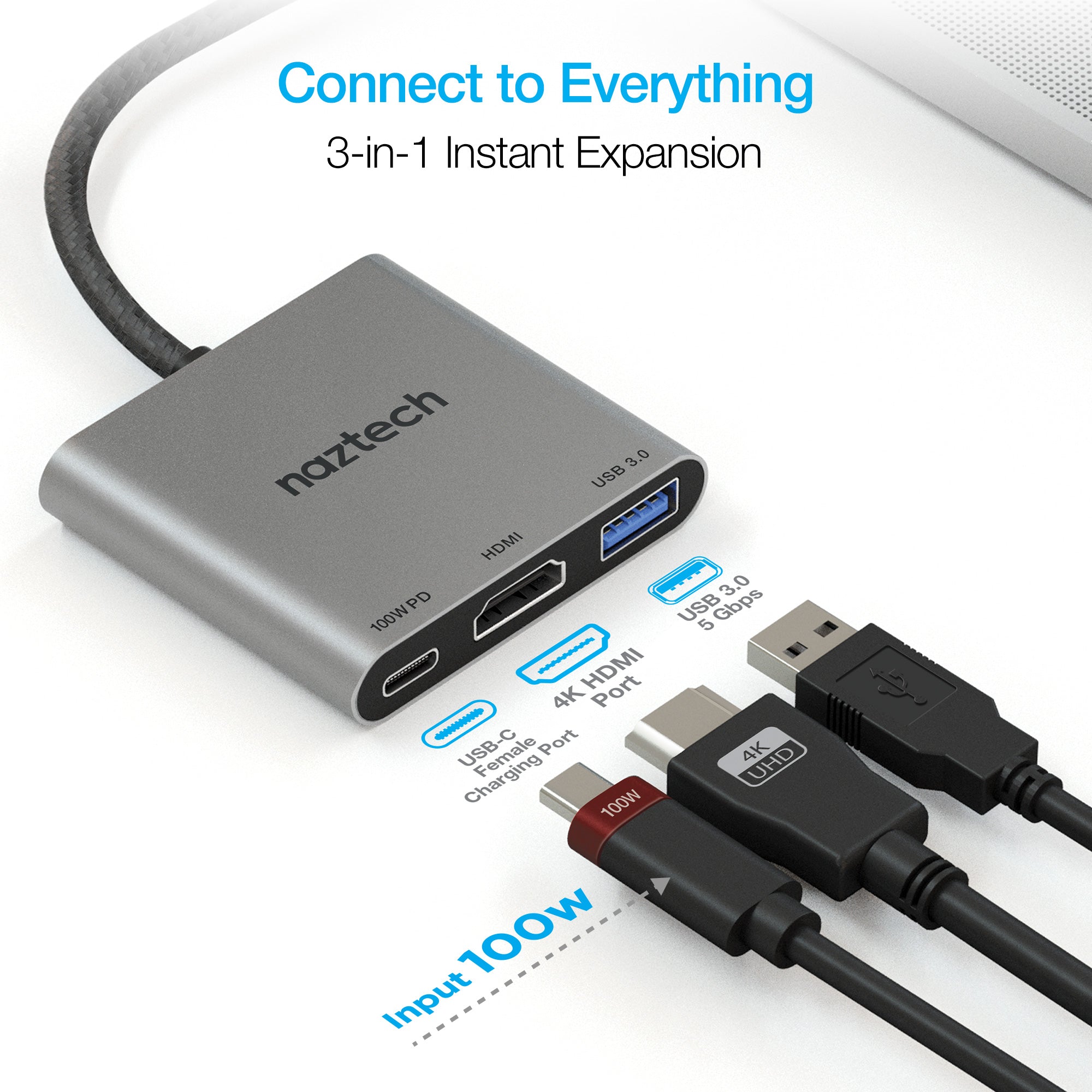 Naztech Portable MaxDrive 3100W Universal USB-C Hub