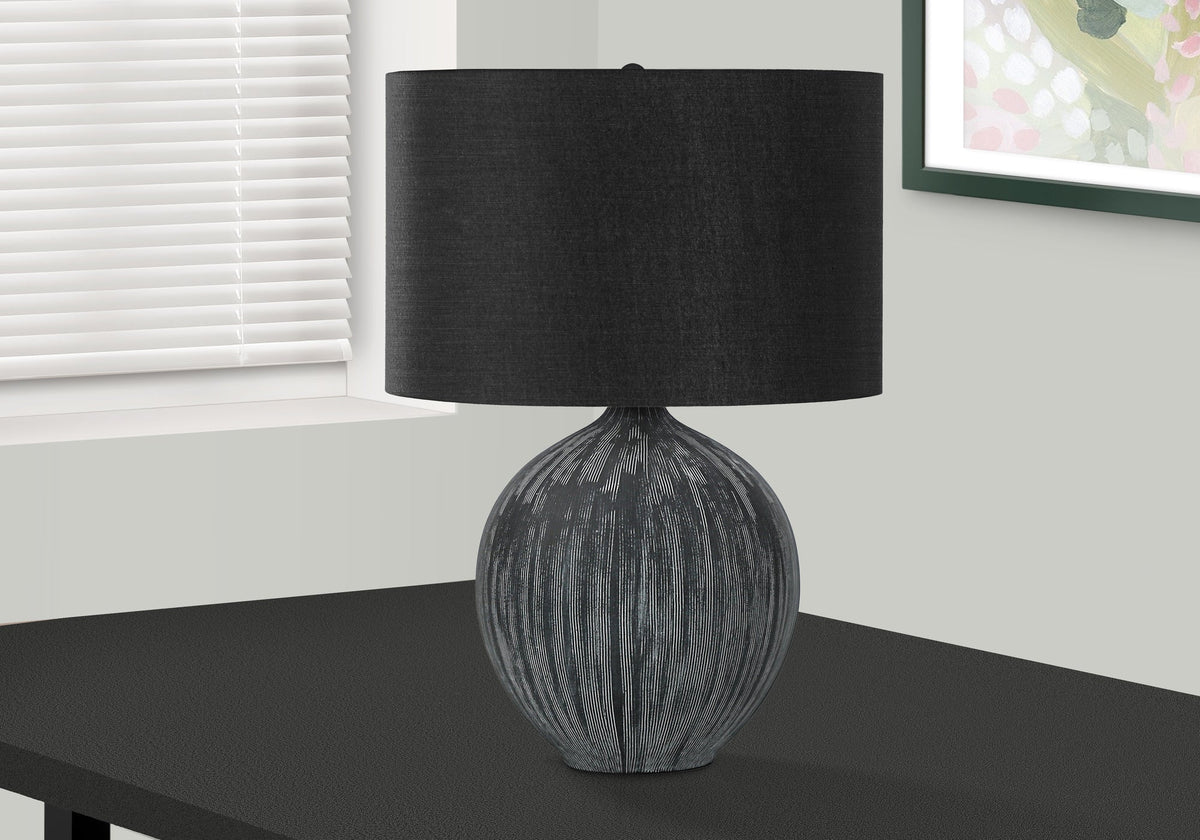 Lighting, 23'h, Table Lamp, Black Ceramic, Black Shade, Contemporary