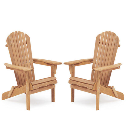 LuneluX_Home – Wooden Folding Adirondack Chair Set (2 pcs, Light