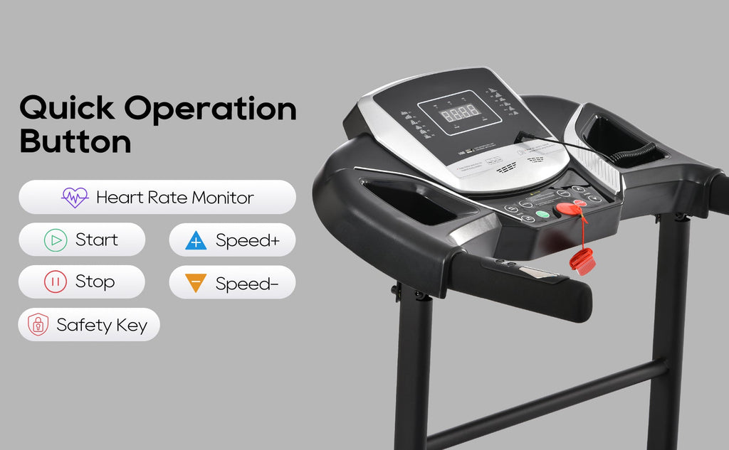 Treadmills for Home, Folding Treadmill with Incline and Heart Rate Sensor, 2.5HP Quiet Brushless with USB Charge Station, Small Space Portable Running Walking Machine, 300lbs Weight Capacity