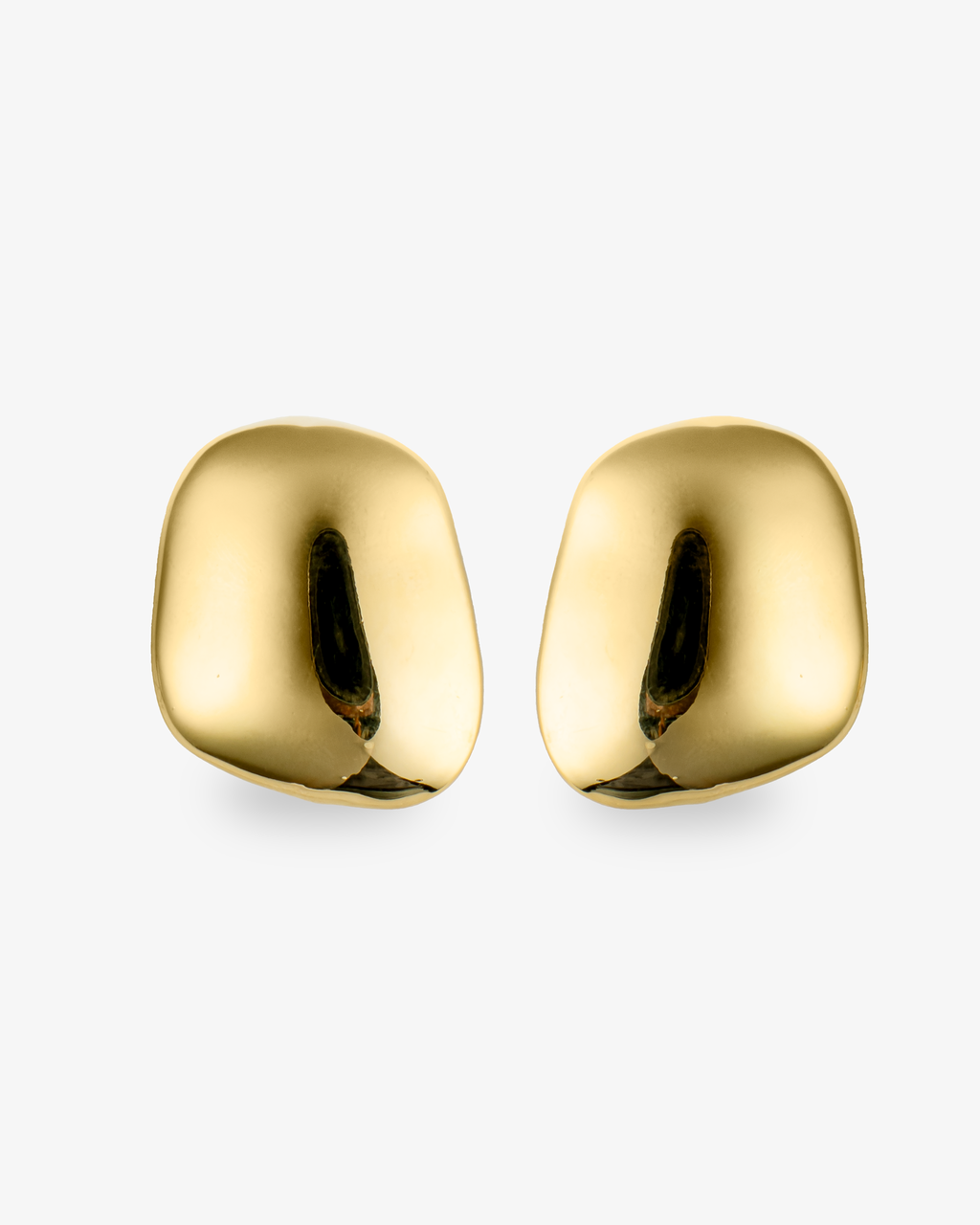 Charlotte Sculptural Cushion Gold Statement Earrings