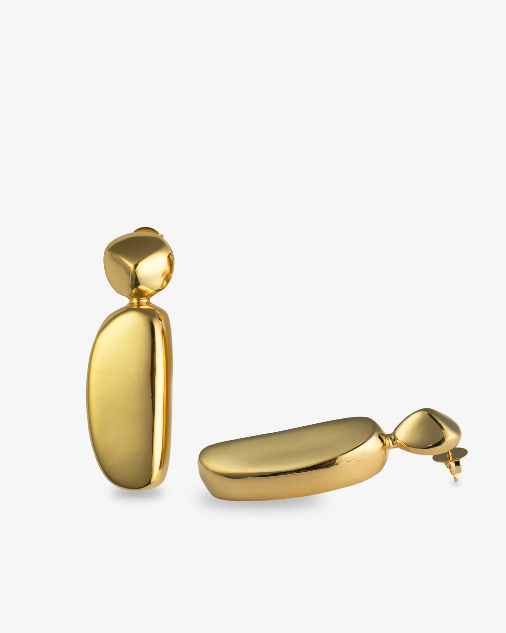 Chloe Sculptural Gold Drop Statement Earrings