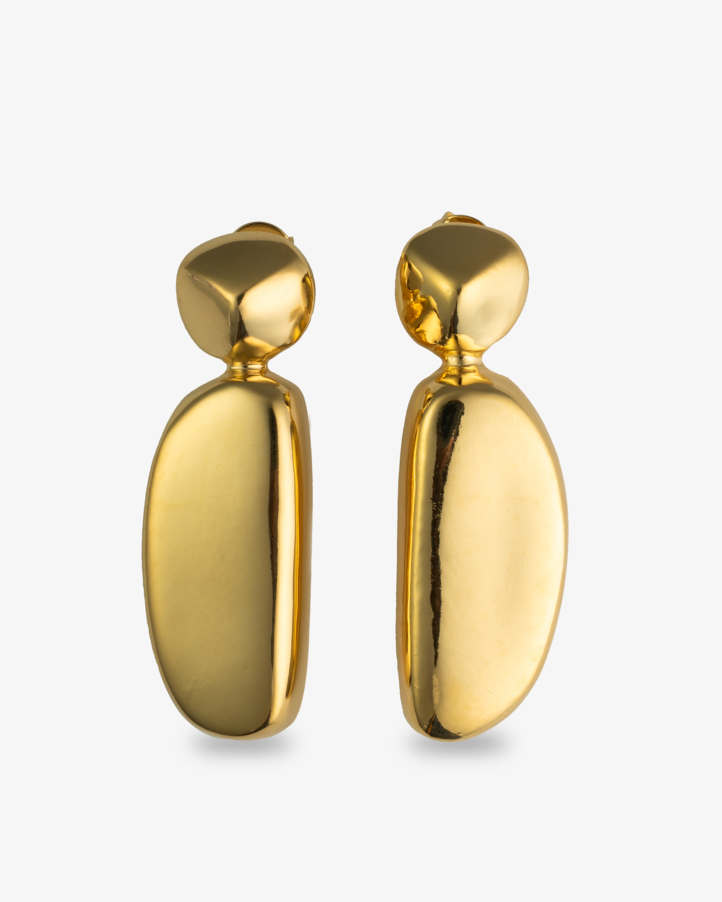 Chloe Sculptural Gold Drop Statement Earrings