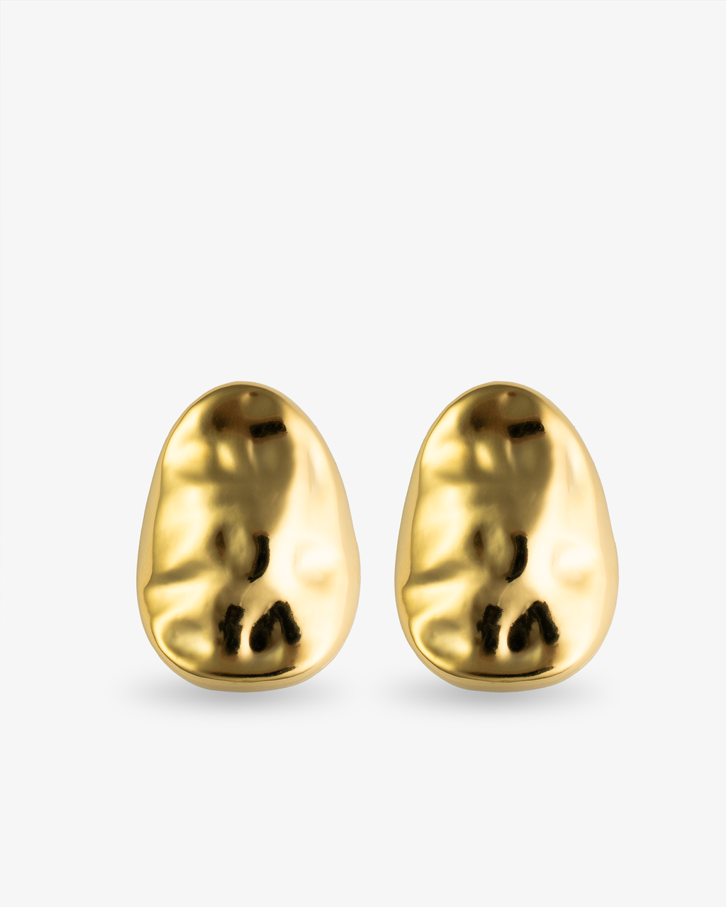 Claudia Organic Teardrop Gold Statement Earrings