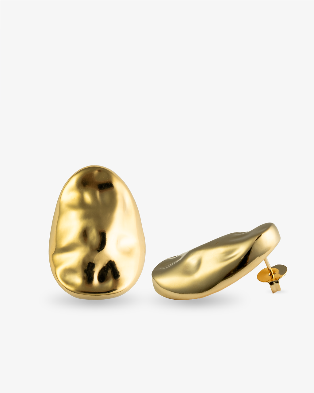 Claudia Organic Teardrop Gold Statement Earrings