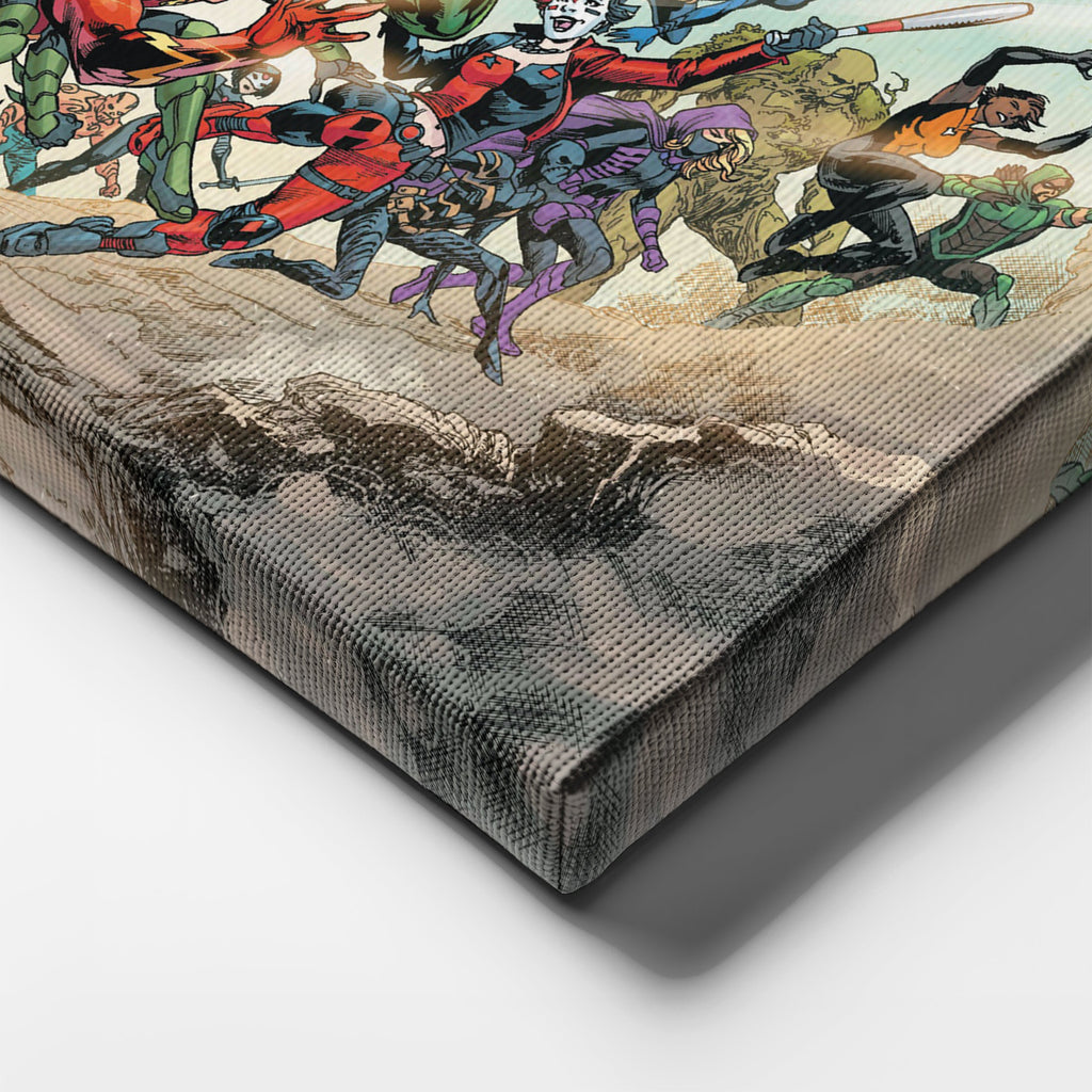 DC Superheroes Canvas Wall Art – Comics Print for Kids Room
