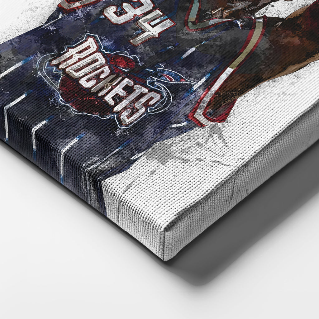 Hakeem Olajuwon Canvas Art – Houston Rockets Wall Decor