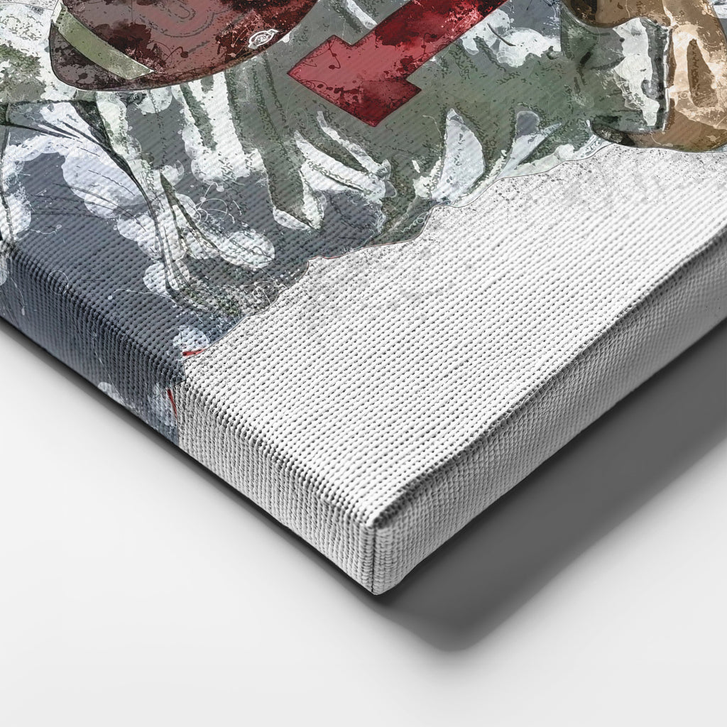 Justin Fields Canvas Art – Ohio State Buckeyes Wall Decor