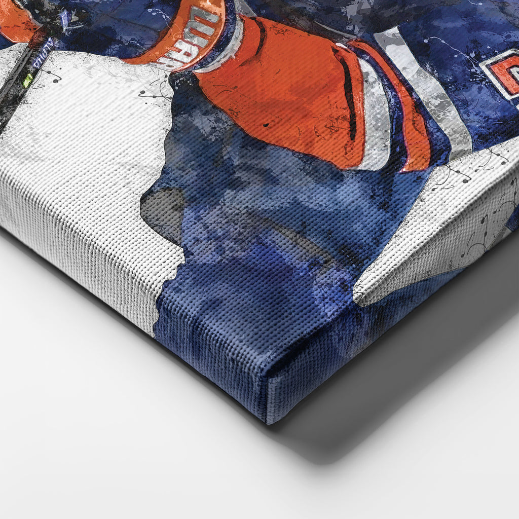 Leon Draisaitl Canvas Art – Edmonton Oilers Wall Decor