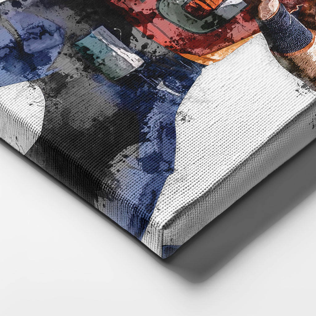 Bo Nix Canvas Art – Denver Broncos Wall Decor
