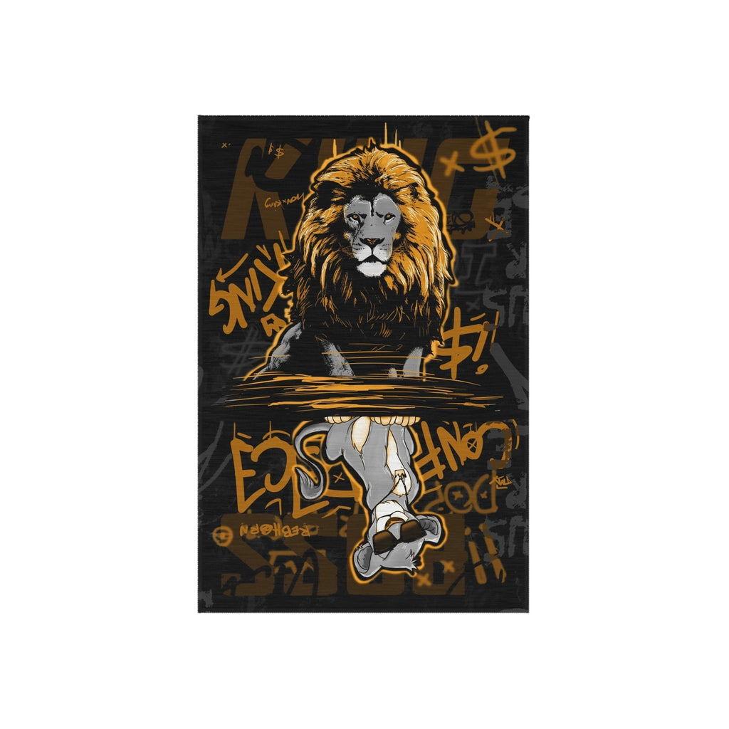 Confidence is King Black & Gold Motivational Rug
